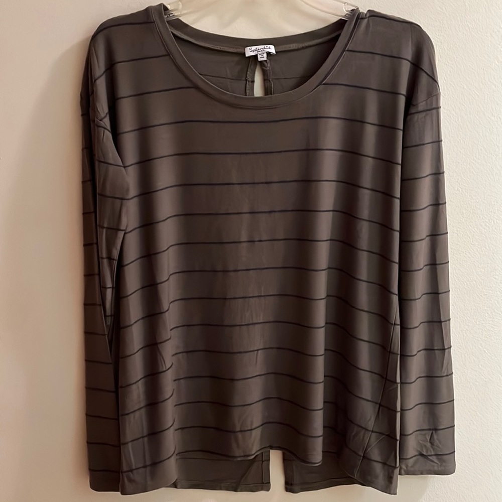 SPLENDID Stripe Pullover with Back Detail Size S